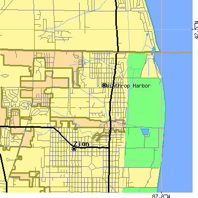 Zip code 60096 close-up map