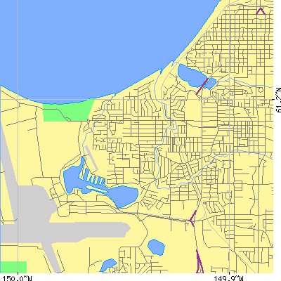 Zip code 99517 close-up map