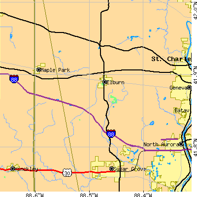 Zip code 60119 close-up map