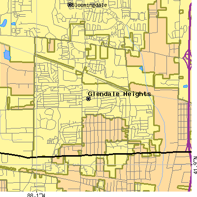 Zip code 60139 close-up map