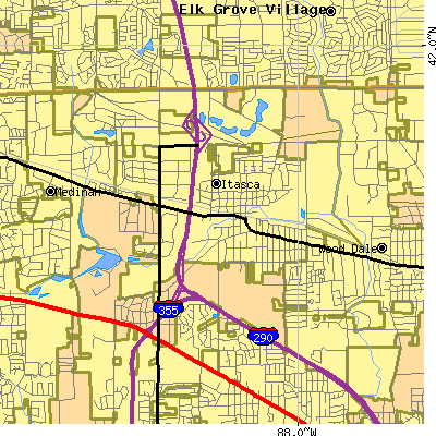 Zip code 60143 close-up map
