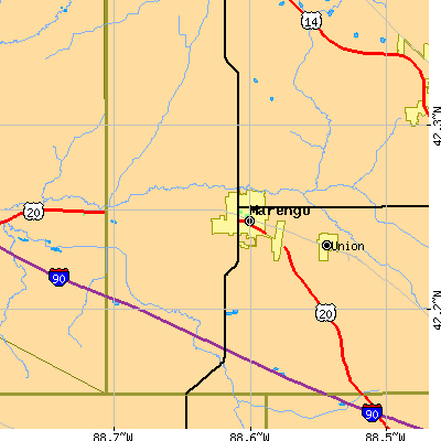 Zip code 60152 close-up map