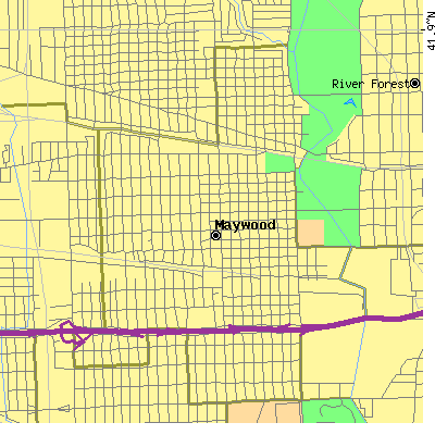 Zip code 60153 close-up map
