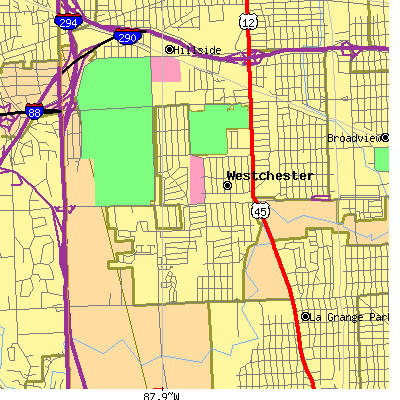 Zip code 60154 close-up map