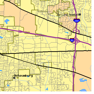 Zip code 60173 close-up map