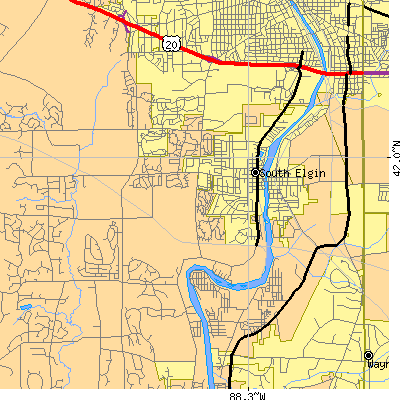 Zip code 60177 close-up map
