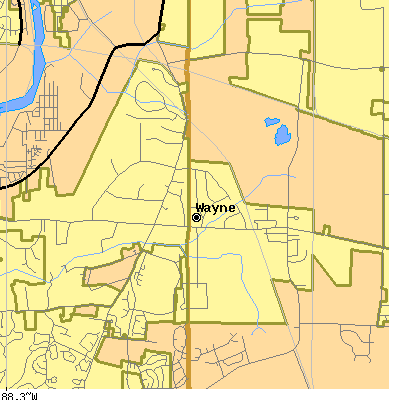 Zip code 60184 close-up map