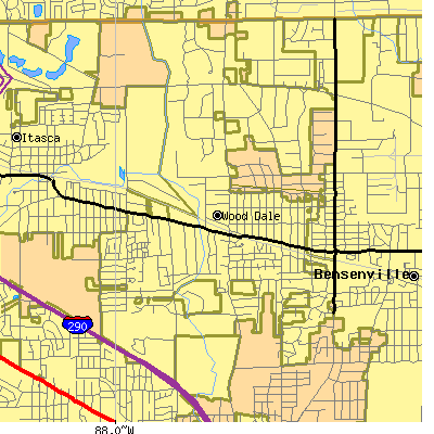 Zip code 60191 close-up map
