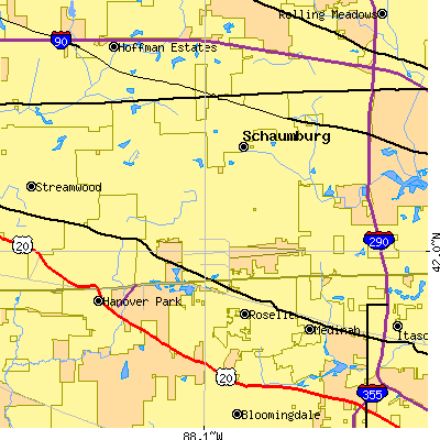 Zip code 60193 close-up map