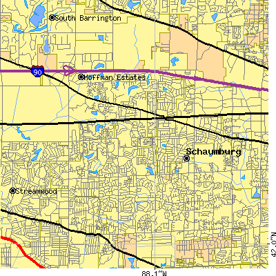 Zip code 60194 close-up map