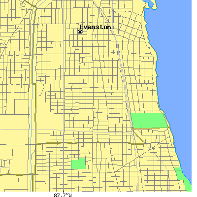 Zip code 60202 close-up map