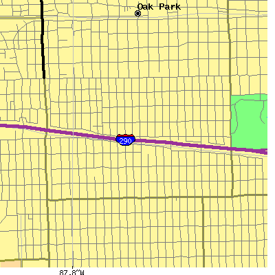 Zip code 60304 close-up map