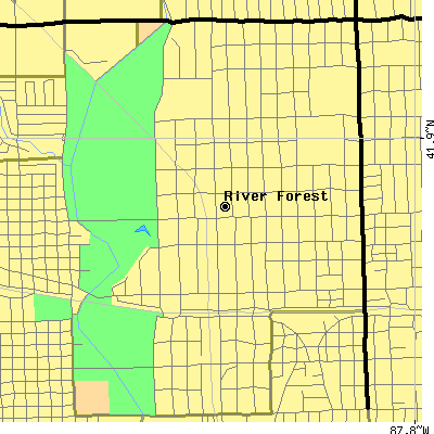 Zip code 60305 close-up map