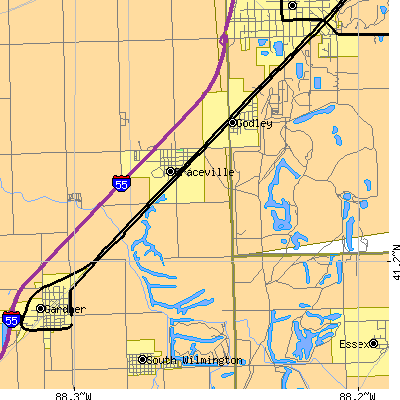 Zip code 60407 close-up map