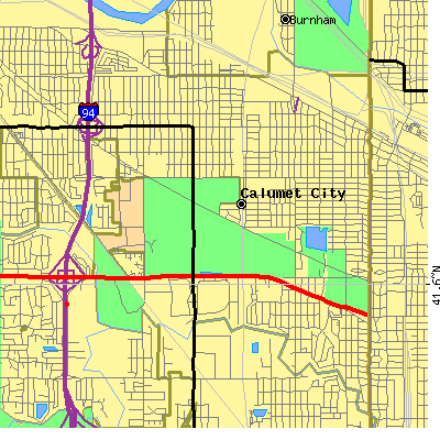 Zip code 60409 close-up map