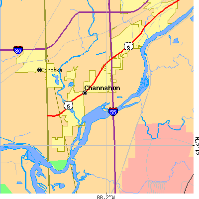 Zip code 60410 close-up map