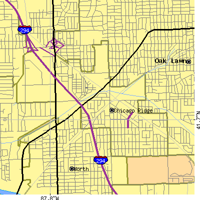 Zip code 60415 close-up map
