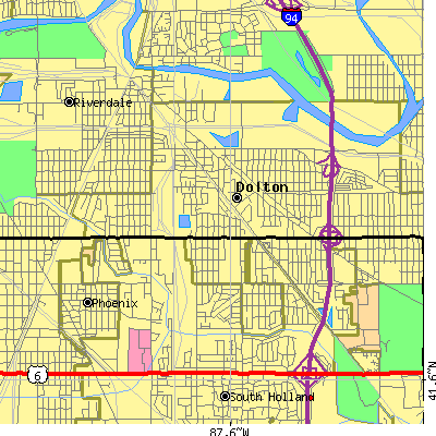 Zip code 60419 close-up map