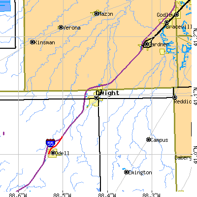 Zip code 60420 close-up map