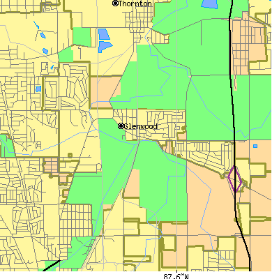 Zip code 60425 close-up map
