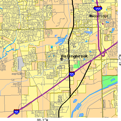 Zip code 60440 close-up map