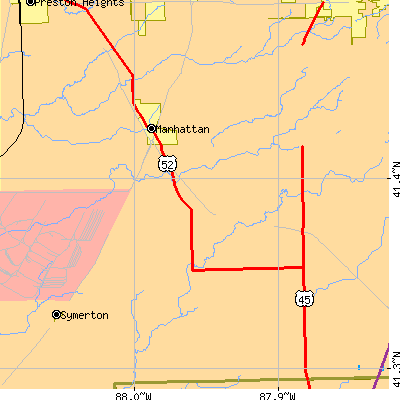 Zip code 60442 close-up map