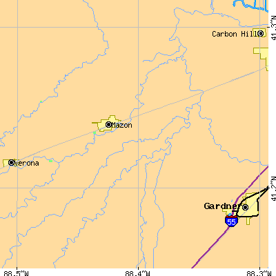 Zip code 60444 close-up map