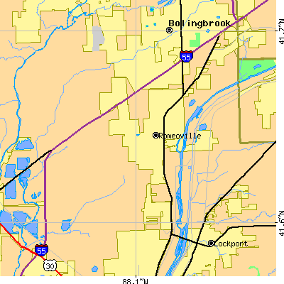 Zip code 60446 close-up map