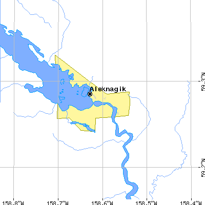 Zip code 99555 close-up map