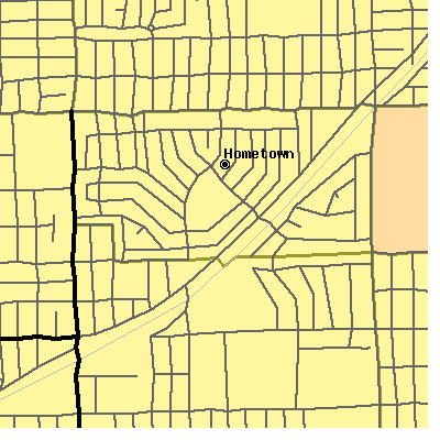 Zip code 60456 close-up map
