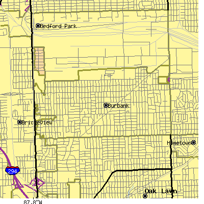 Zip code 60459 close-up map