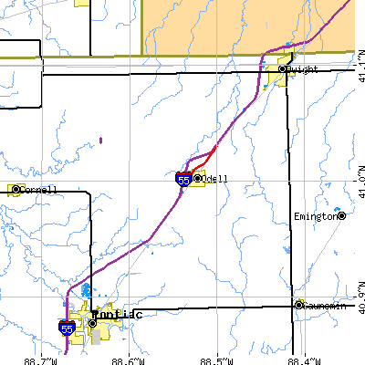 Zip code 60460 close-up map