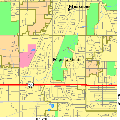 Zip code 60461 close-up map