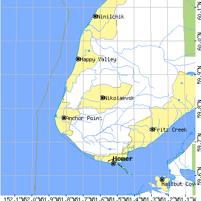 Zip code 99556 close-up map
