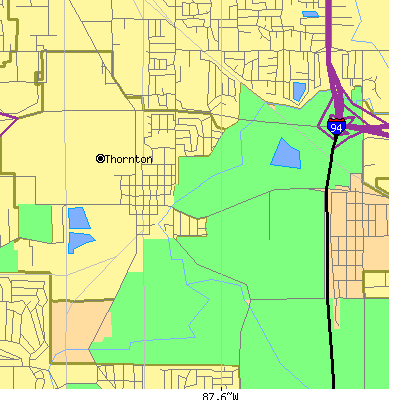 Zip code 60476 close-up map
