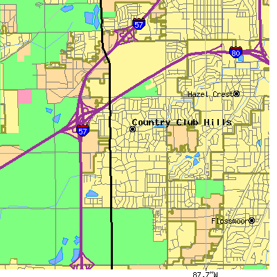 Zip code 60478 close-up map