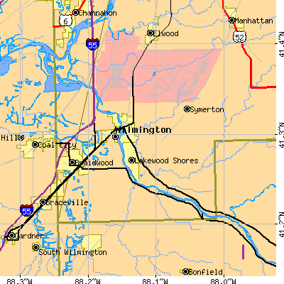 Zip code 60481 close-up map