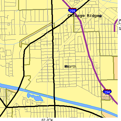 Zip code 60482 close-up map