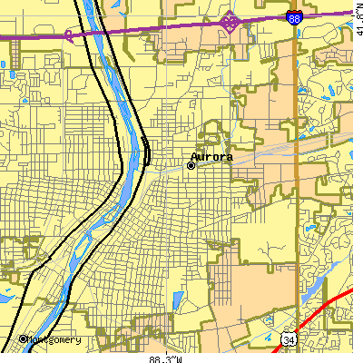 Zip code 60505 close-up map
