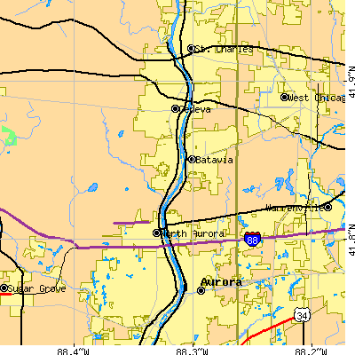 Zip code 60510 close-up map