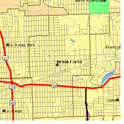 Zip code 60513 close-up map