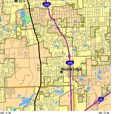 Zip code 60517 close-up map