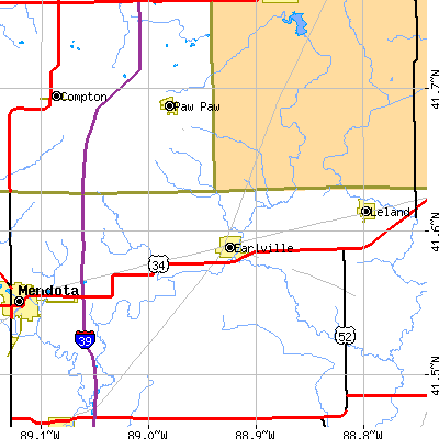 Zip code 60518 close-up map