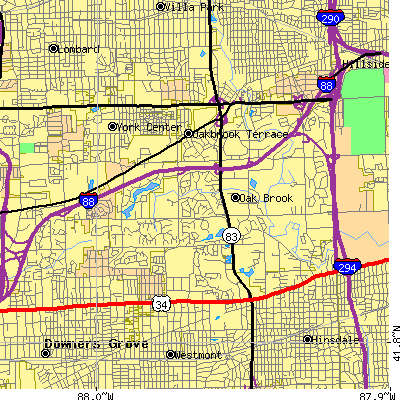 Zip code 60523 close-up map