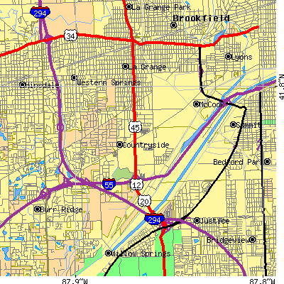 Zip code 60525 close-up map