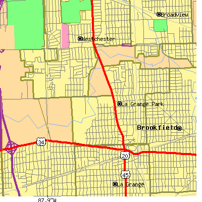 Zip code 60526 close-up map