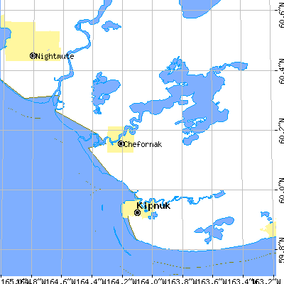 Zip code 99561 close-up map