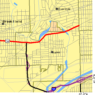 Zip code 60534 close-up map