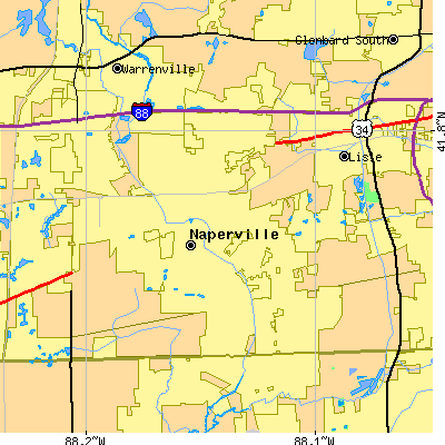 Zip code 60540 close-up map