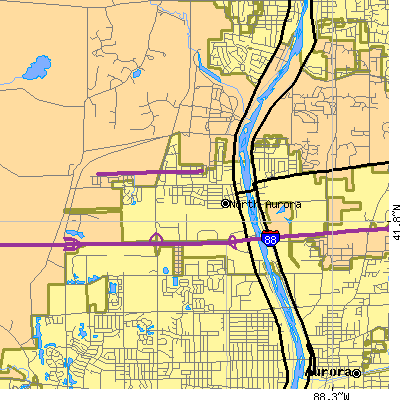 Zip code 60542 close-up map
